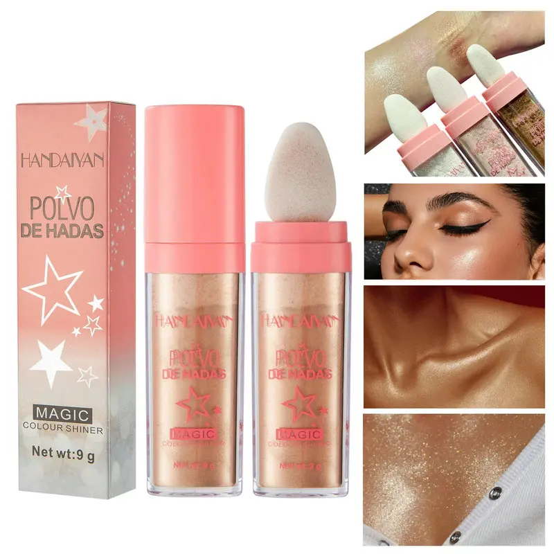 

3 Colors Highlighter Powder Polvo De Hadas Glitter Powder Shimmer Contour Blush Powder Makeup for Face Body Highlight Makeup 9g