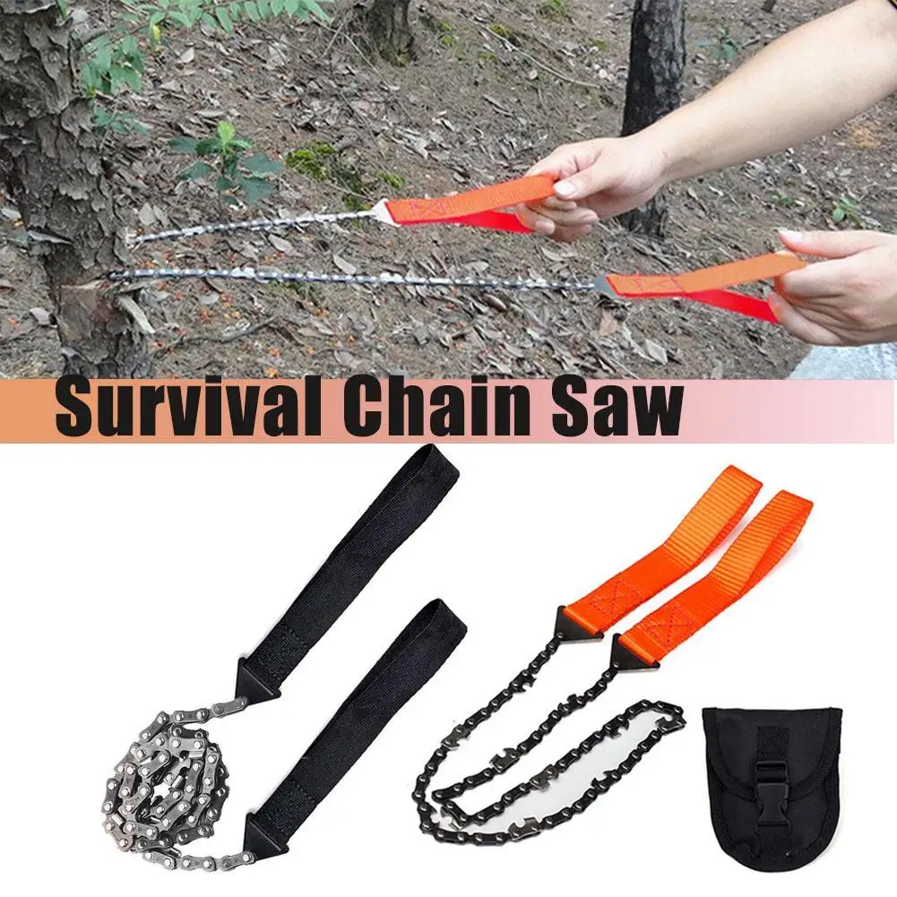 

Survival Chain Saw Hand ChainSaw 65 Manganese Steel 11 Tooth Outdoor Wood Cutting Chain Saw Emergency Camping Hiking Tool