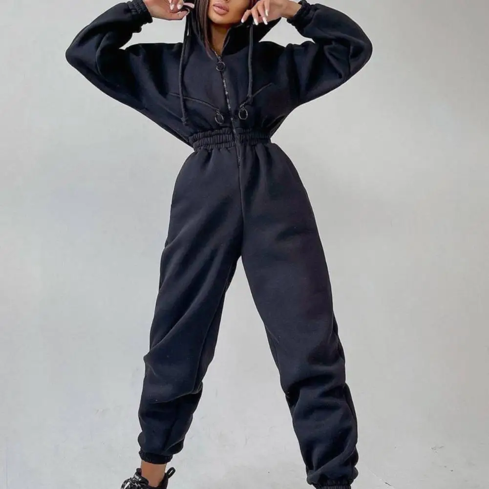 Женский комбинезон с высокой талией зимние теплые комбинезоны плотной
