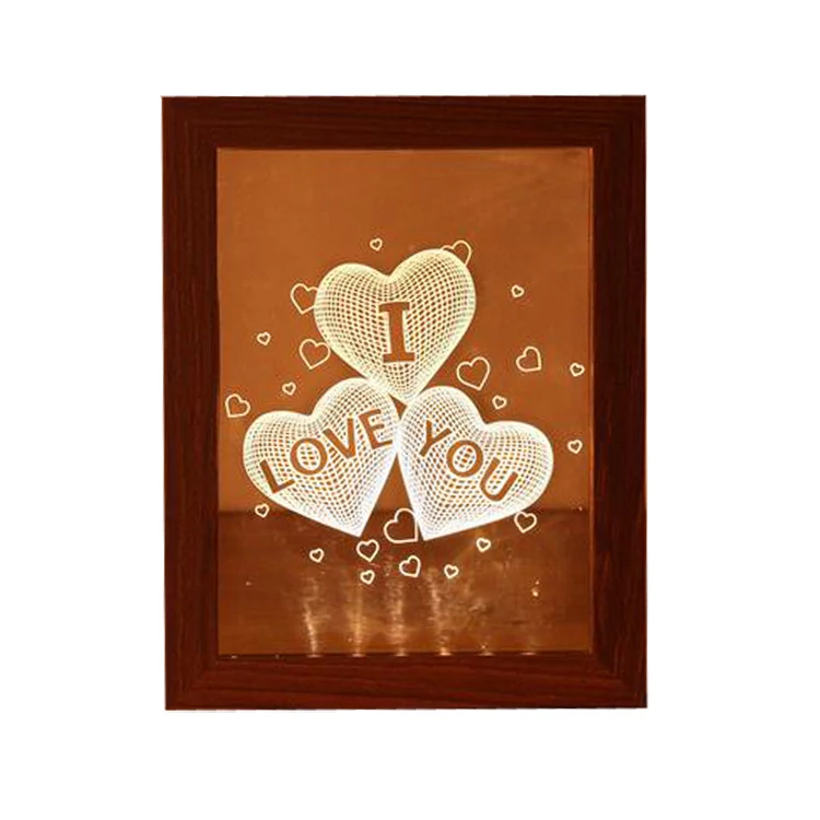 

Light Box 3D Shadow Box Led Night Light Wood Photo Picture Frame