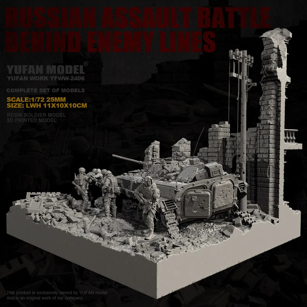 Фото YUFAN MODEL 1/72 Наборы моделей солдат из смолы (полный комплект) Требуется сборка и окраска 3D-печать YFWW-2406/3D №2