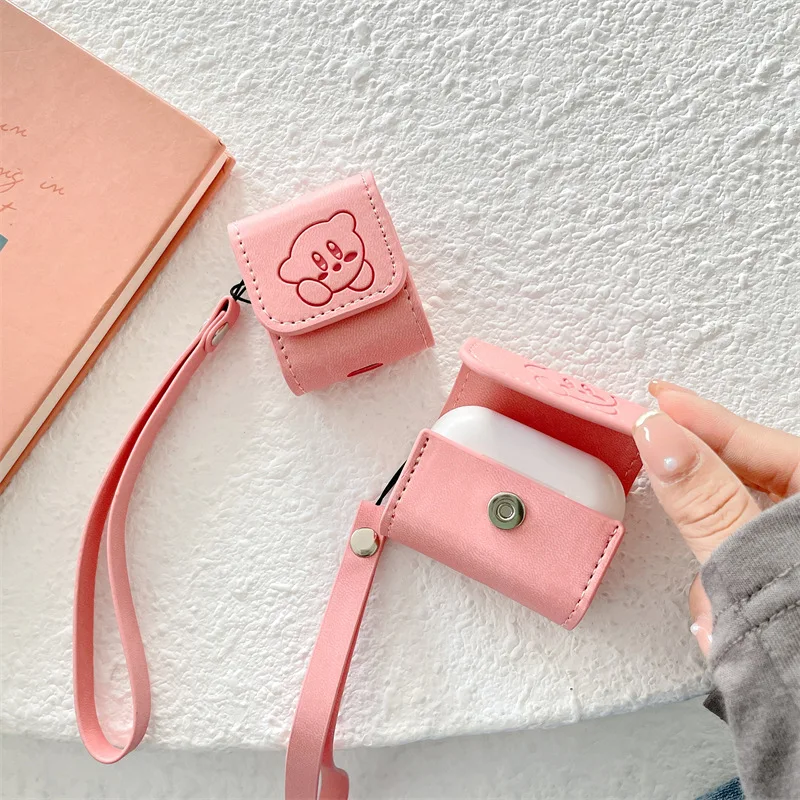 Чехол для наушников из искусственной кожи с рисунком аниме Kirby чехол AirPods Pro милый