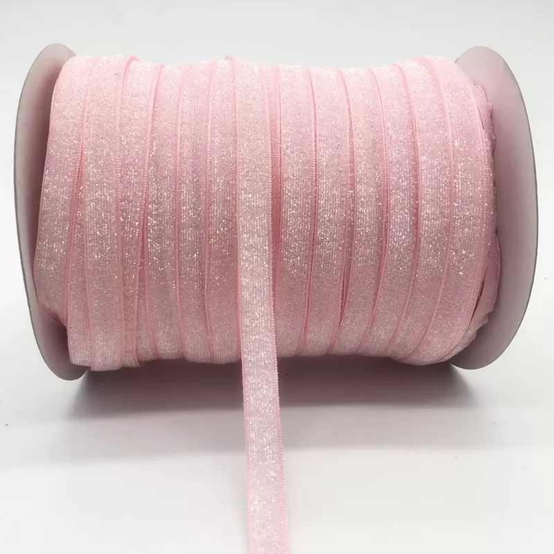 

3/8" 10mm Glitter Pink Ribbon Headband Clips Bow Wedding Christmas Decoration