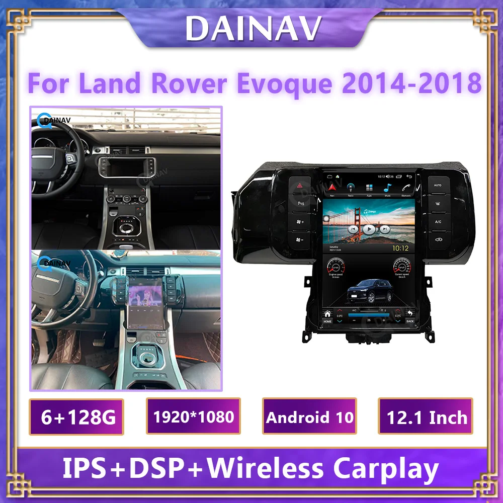 

Автомобильный мультимедийный проигрыватель Tesla Style, Android 6 + 128G для Land Rover Evoque 2014-2018, радио, GPS-навигация, беспроводной CarPlay