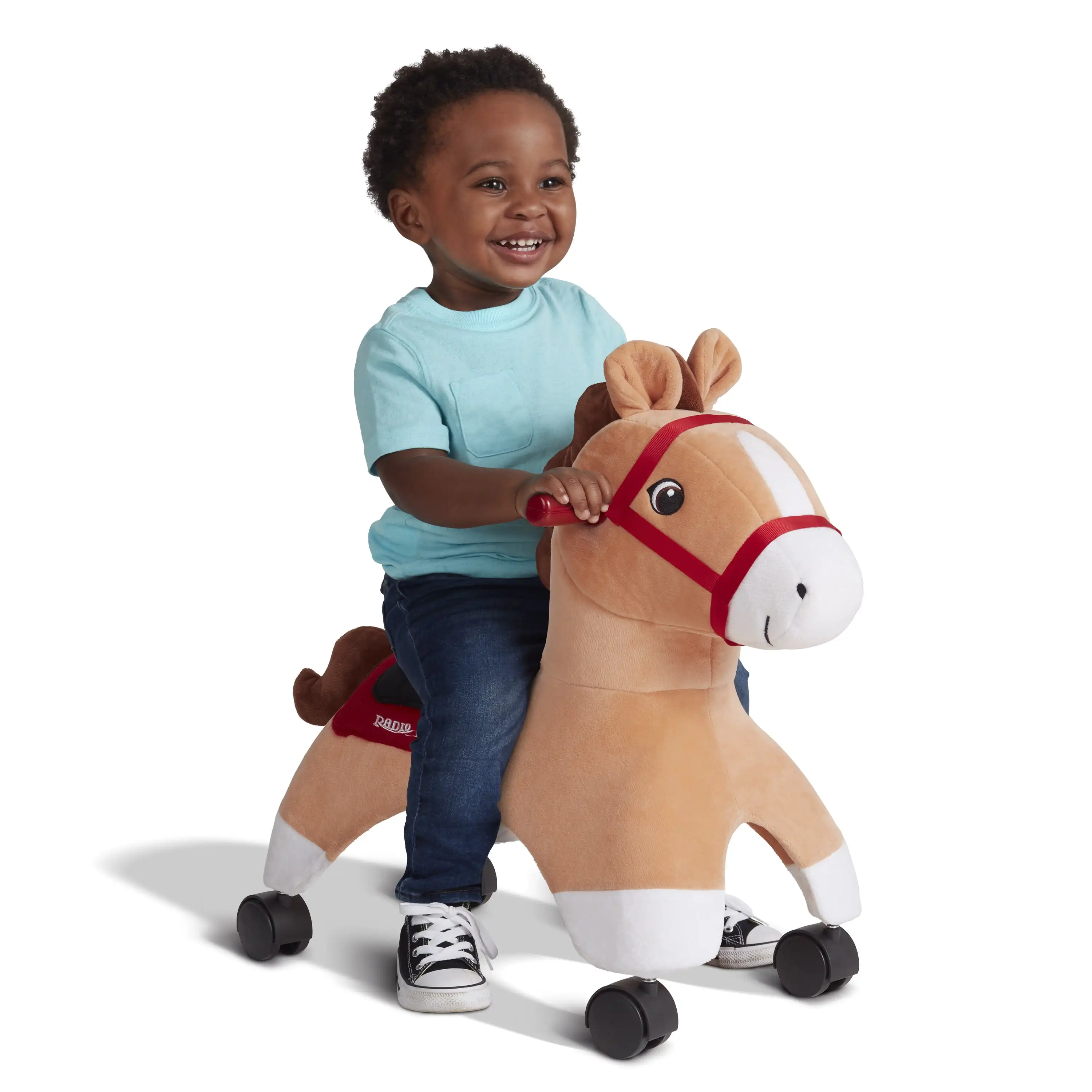 

RD Flyer, Boots: Rolling Pony, Plush Caster Ride-on Horse for Girls and Boys