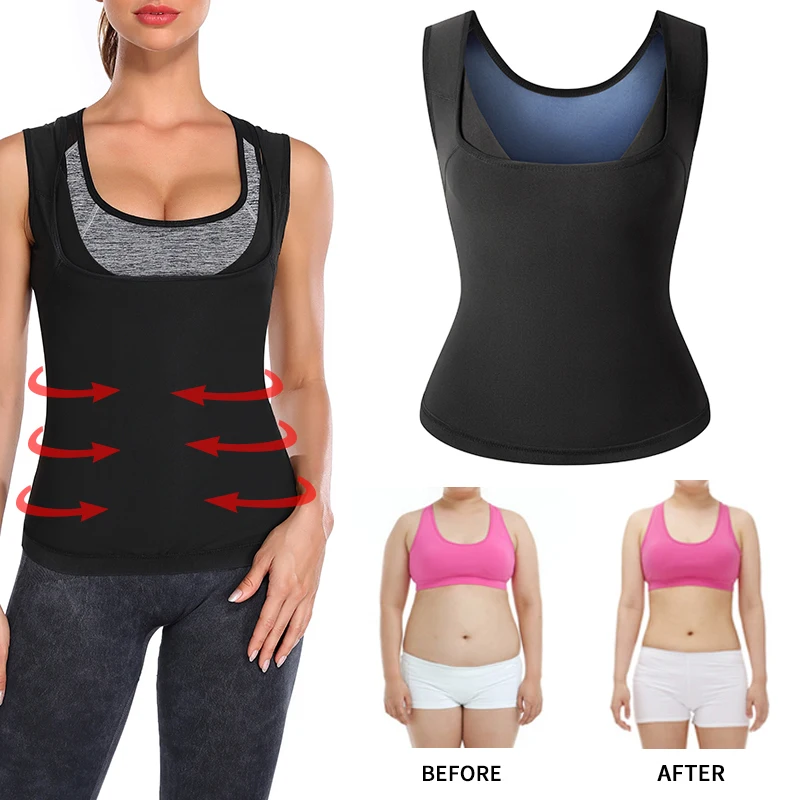 Купи Women Shapewear Slimming Sauna Sweat Vest Body Shaper Polymer Waist Trainer For Weight Loss Sheath Burning Fat Corset Workout To за 604 рублей в магазине AliExpress