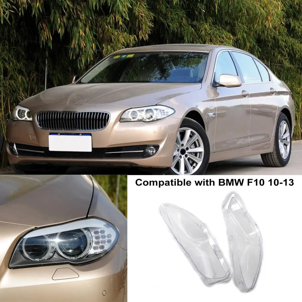

Replacement Headlight Cover Clear Lens 1 Pair Car Left & Right 63117271912 63117271911 for BMW F10 10-13 Left Right Drive