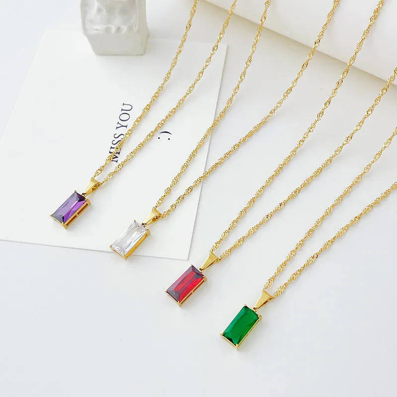 Французская простая новая позолоченная квадратная цепочка до ключиц 14 к модное