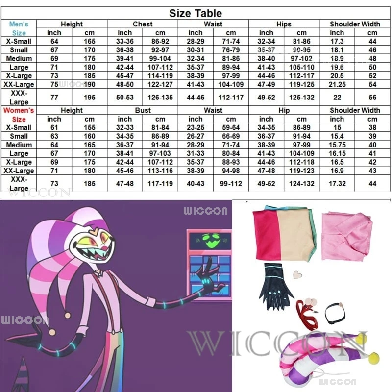 Helluva S2 Fizzarolli Косплей Костюм Шляпа Босс Радуга Подтяжки Брюки Комбинезон Хэллоуин