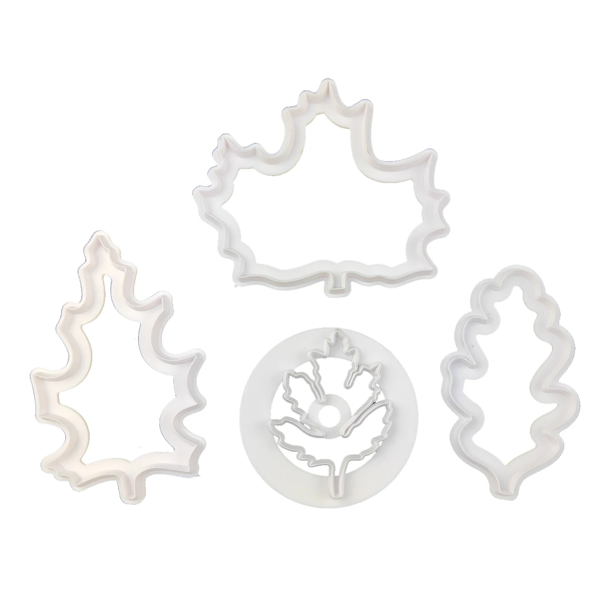 

4Pcs Leaf Cakes/Sugar Paste Maple Leaves Cookies Fudge Cutter Baking Mold Chocolates Biscuit Embossing Mould for Kitchen Tools