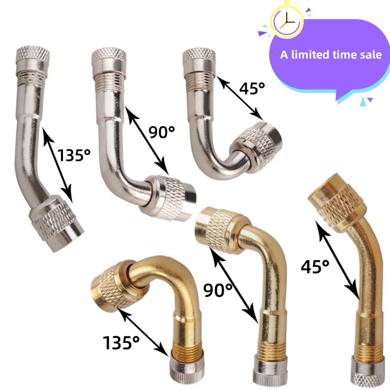 

1Pc 45/90/135 Degree Air Tyre Valves For High Qualit Truck Motorcycle Cycling Accessories Adapter Car Valve Extension Stem Brass