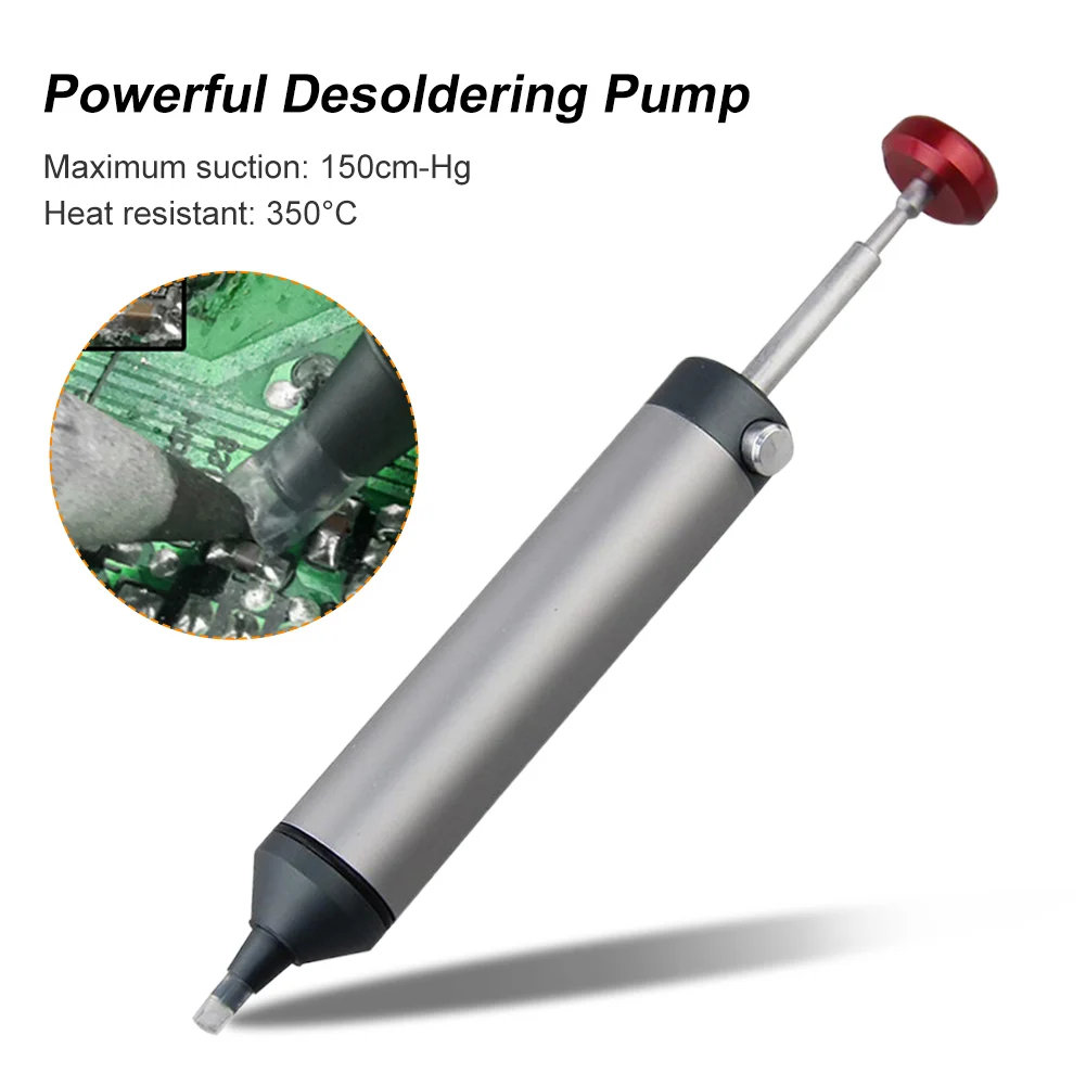

Vacuum Solder Iron Welding Repair Tool Aluminum Powerful Desoldering Pump Suction Tin Gun Soldering Sucker Pen Removal