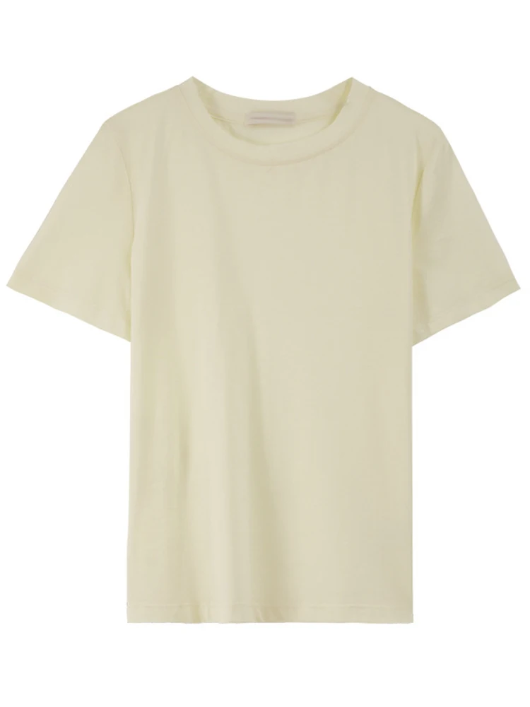 

Jyate Spring Summer 2023 Casual T-shirt Basic All-match Short Sleeve Solid Color Women Pullovers Tops Fashion O Neck Loose Tee