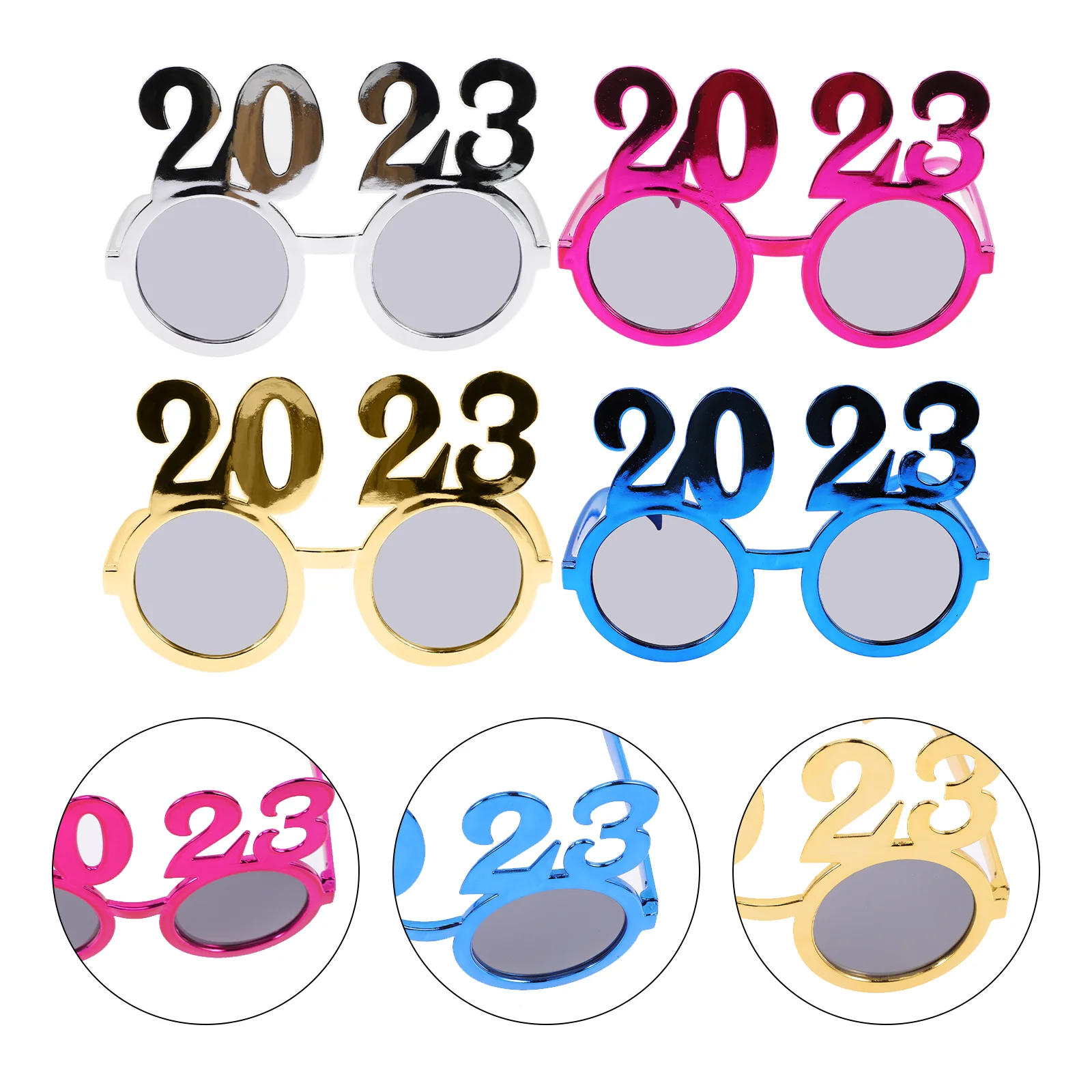 

4pcs New Year Eyeglasses 2023 Glasses Party Eyewear Photo Booth Props Party Favors