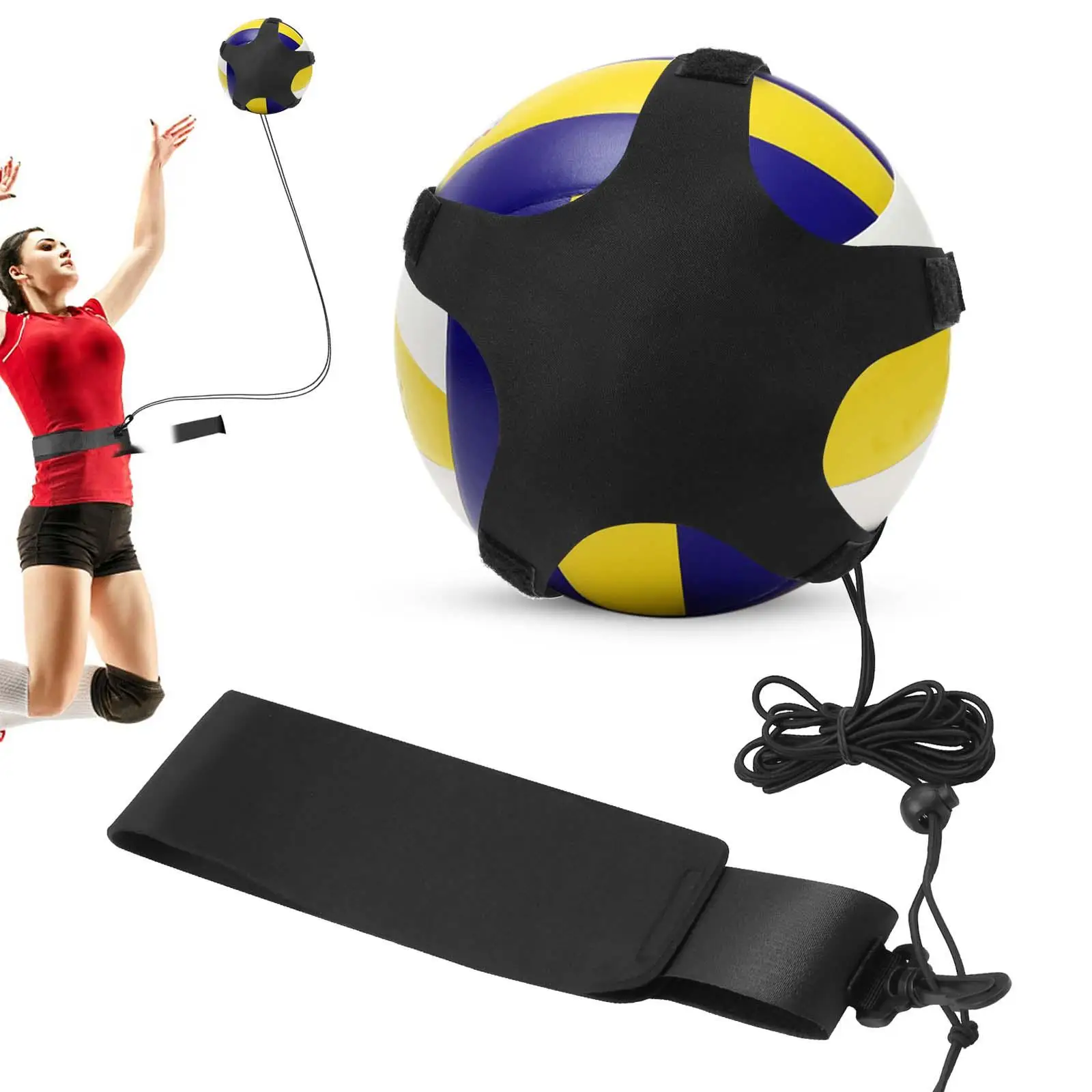 

Volleyball Training Equipment Aid Volleyball Gifts Elastic Cord Adjustable Solo Serve & Spike Trainer for Beginners Arm Swing