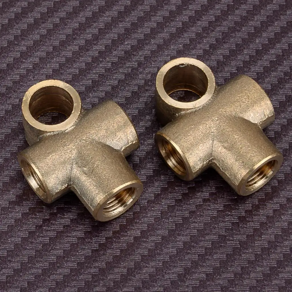 

2Pcs 3/16" Brass Tee 3 Way M10x1 Metric Brake Line Pipe Female Fittings Connectors High Quality New