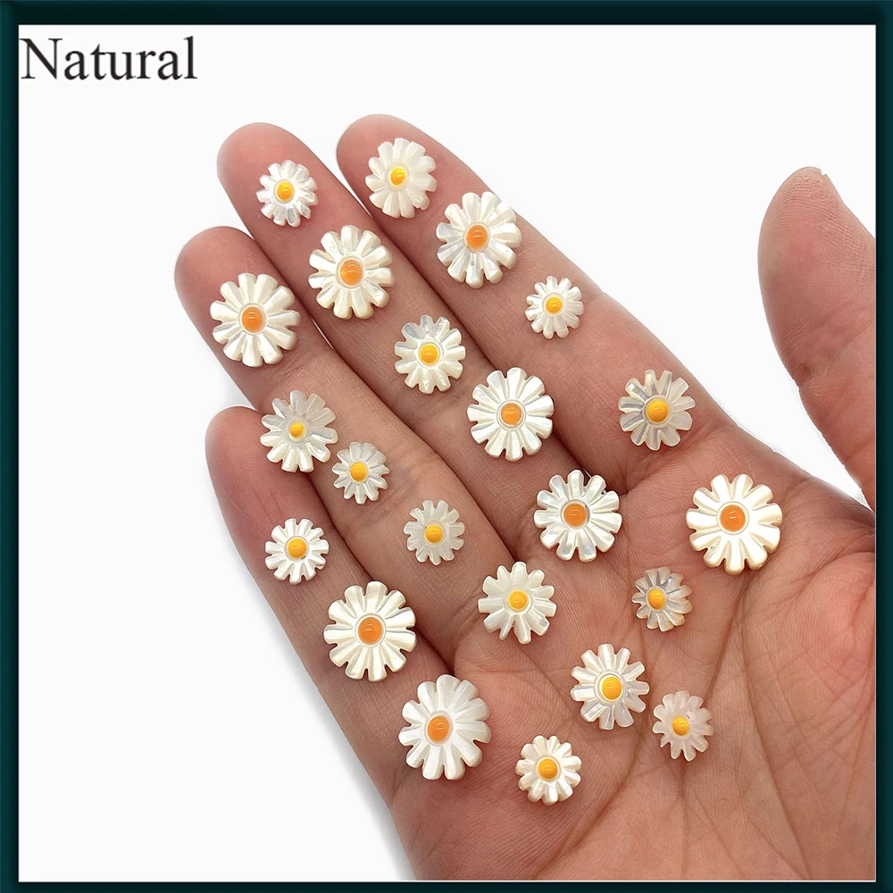 

Natural Seashell Daisy Flower Beads 8-12mm Carved Pendant DIY Lovely Fresh Wind Necklace Earrings Bracelet Jewelry Accessories