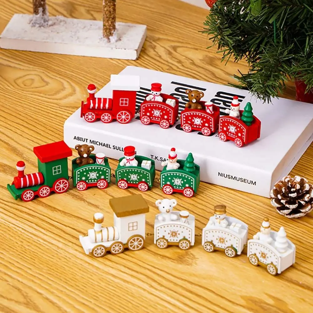 

Plastic Train Christmas Ornaments Cake Decoration Table Top Decoration Christmas Little Train Ornaments New Year Kids Gifts