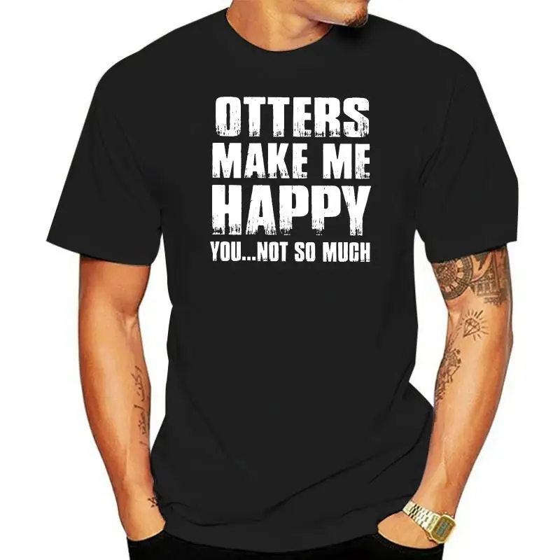 

Мужская футболка с надписью «Otters Make Me Happy You», женская и Мужская футболка