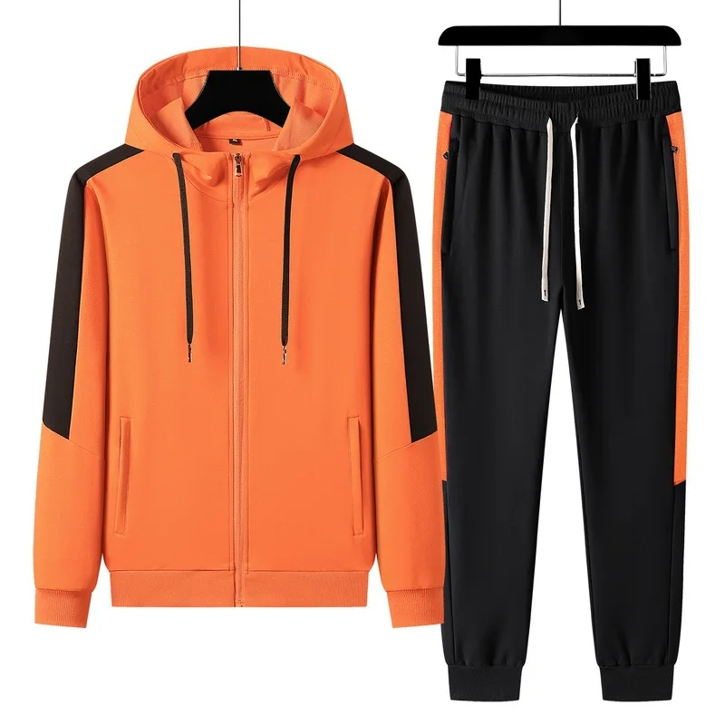 2023 Spring New Men's Sports Set Round Neck (Cardigan) Sweater+Pants Two Piece Casual Sports Fitness Running Couple Dress