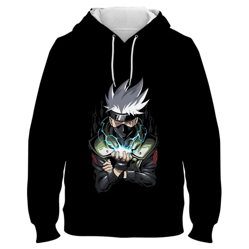 

Oversized Sweatshirt For Men Bandai Naruto Kakashi 3D Print Women Hoodies Spring Cartoon Anime Harajuku Children Clothing Tops