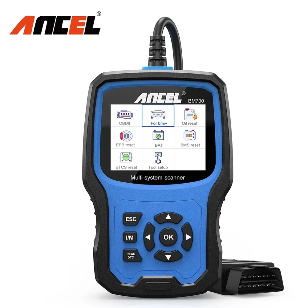 

Автомобильный сканер ANCEL BM700 PRO OBD2 для BMW/MINI всех систем EPB SAS TPMS BMS сброс масла считыватель кодов автомобильный диагностический сканер