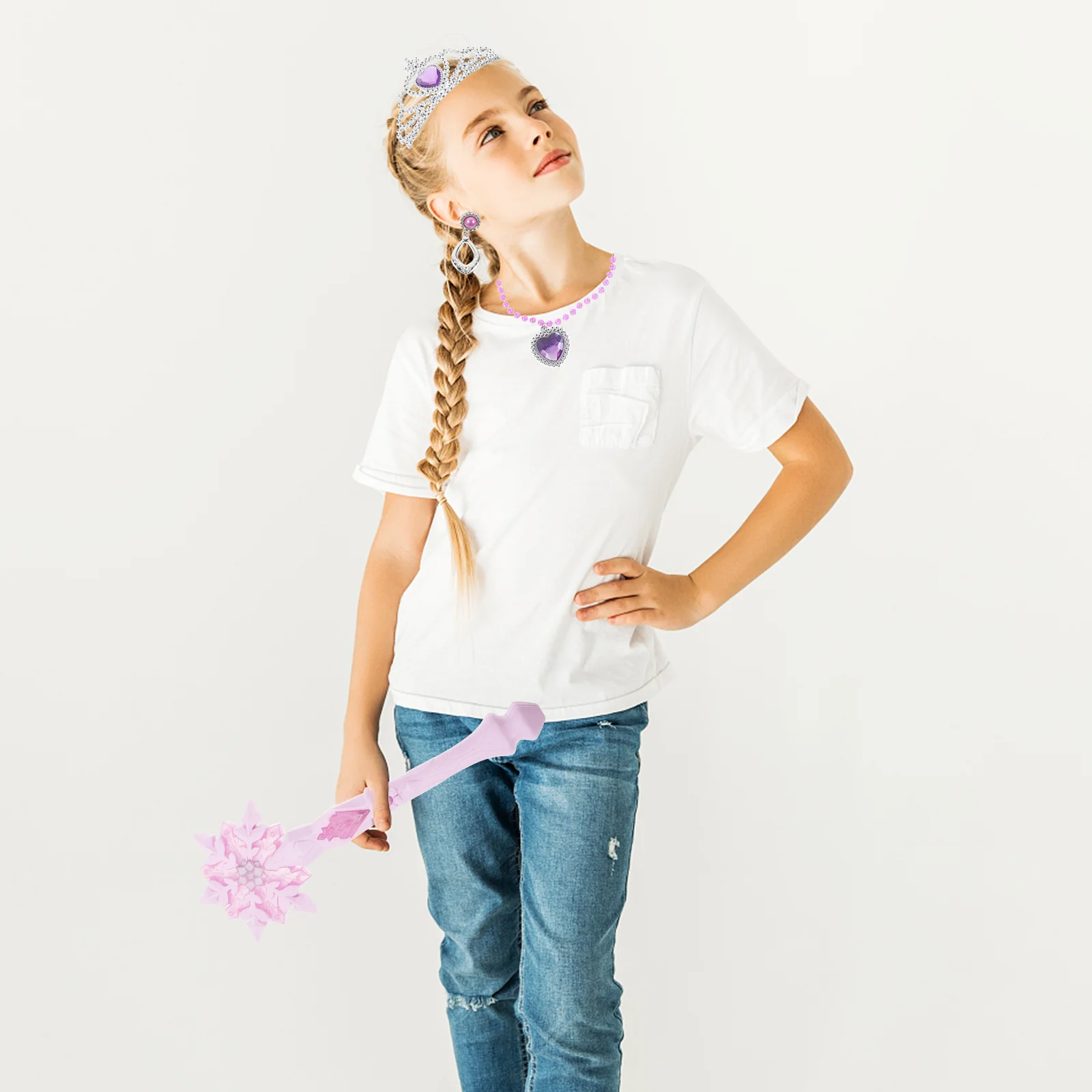 Снежинка блестящая палочка ночное светящееся ожерелье для детей ручные