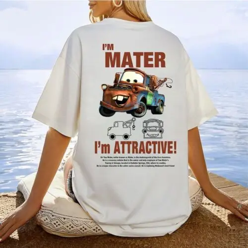 Фото Летняя футболка Disney Fun Sally I'm Lightning Mcqueen Car, мужские футболки, топы, хлопковая одежда, подарок, хлопковая футболка с принтом №4