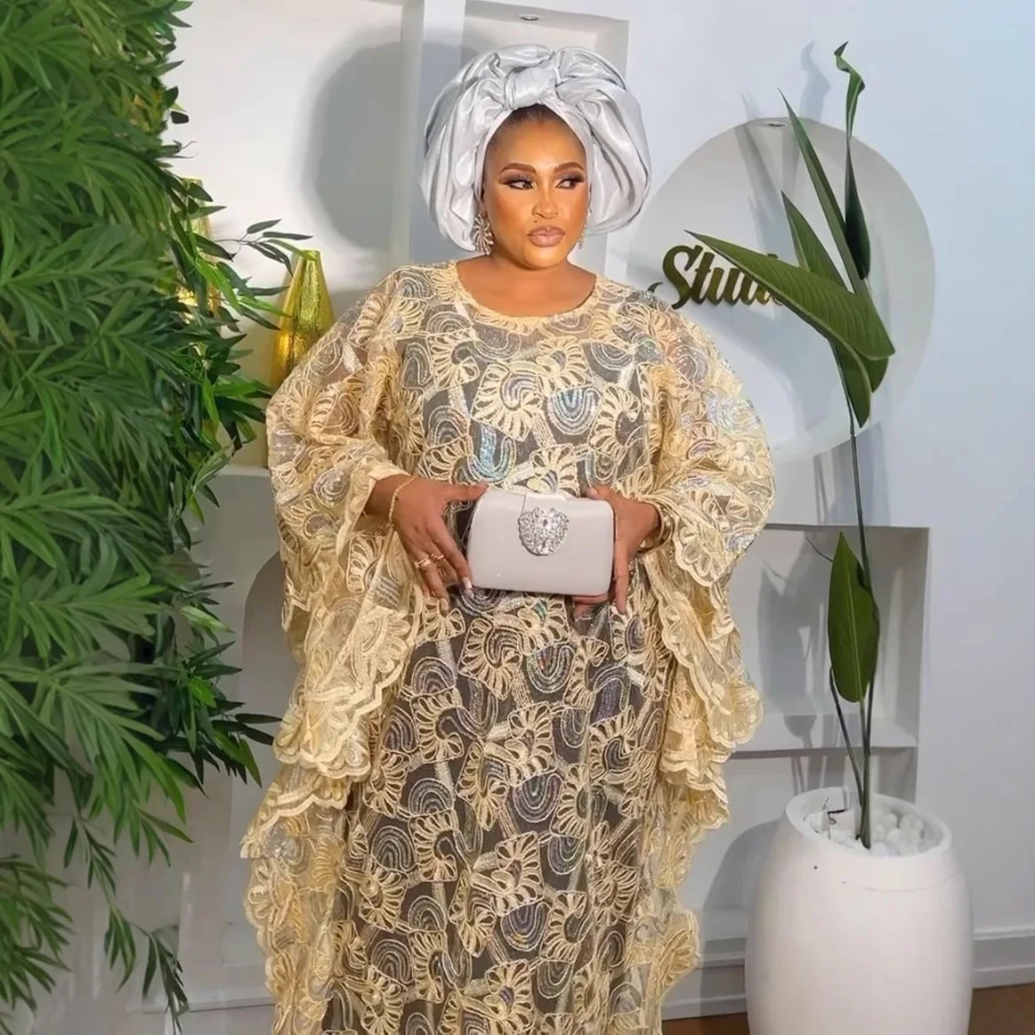 Африканские платья для женщин традиционное кружевное платье Дашики Boubou большие