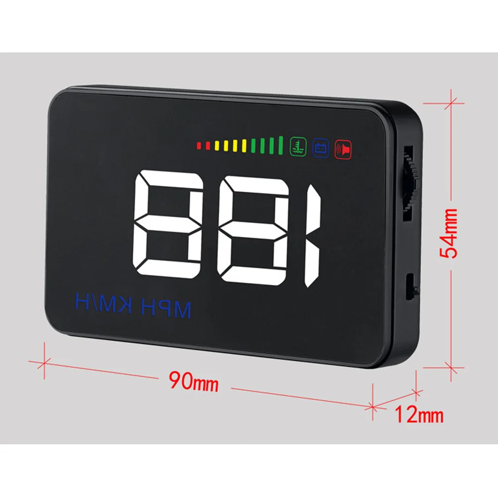 

Дисплей автомобиля HUD Speedmeter Over напоминание Усталость вождения Warnning лобовое стекло проект (черный)