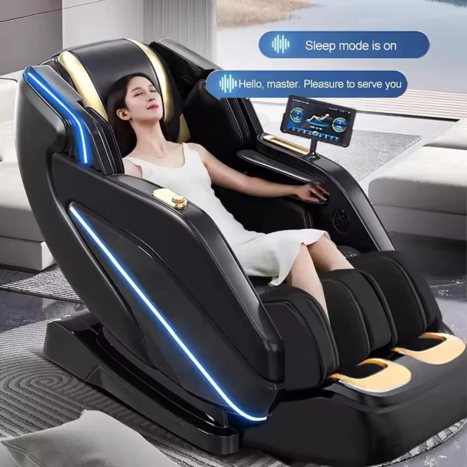 Массажное кресло полноразмерное с подушкой безопасности шиацу 4d нулевой