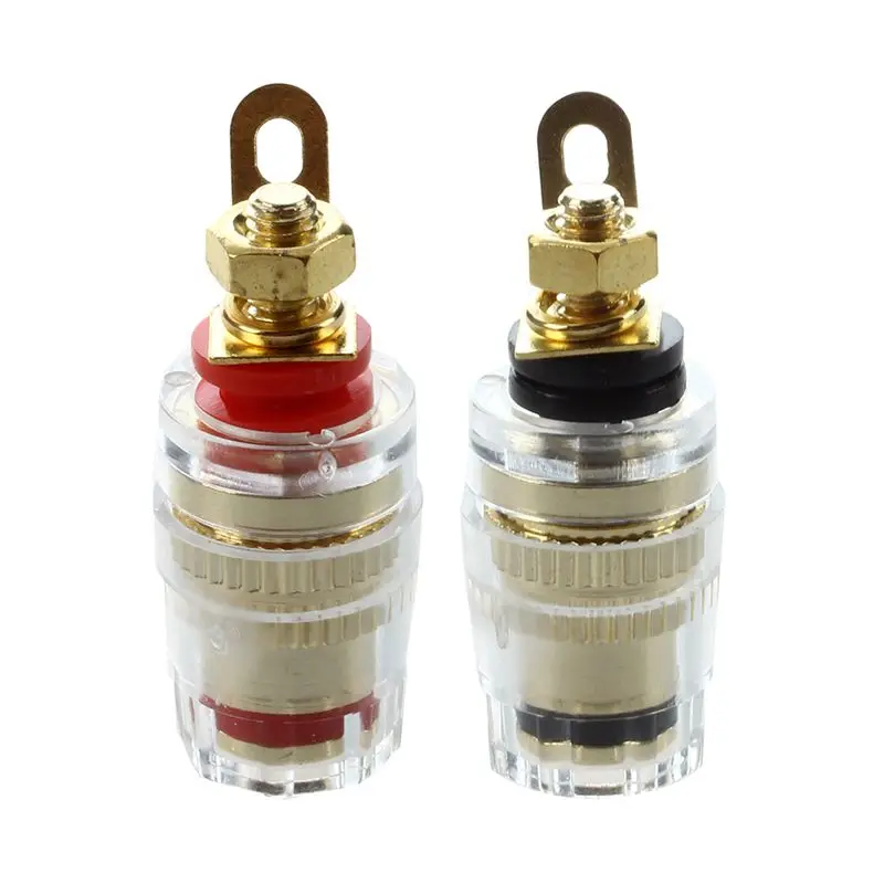 

2X Terminal Speaker Binding Post Speaker Terminals Gold-Plated Banana Jack