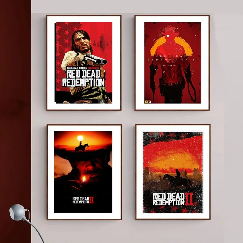 Популярные постеры и принты Red-Dead выкуп 2 для видеоигр ТВ-фильмов печать на холсте