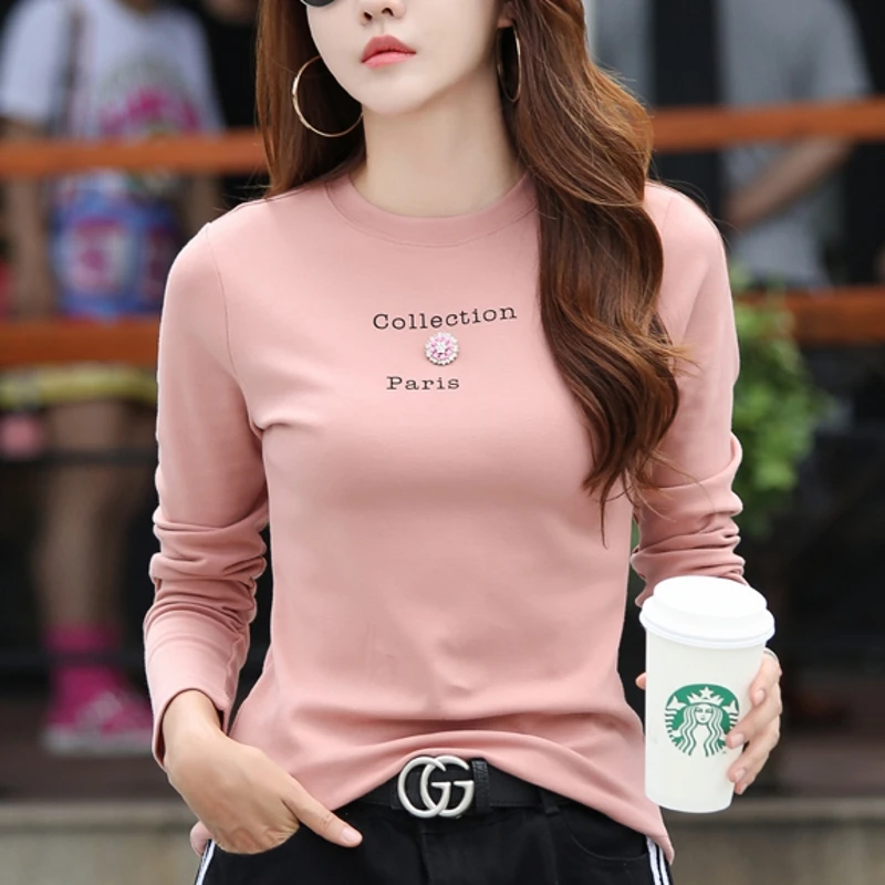 

Новинка Весна 2022, женская футболка с длинным рукавом, Повседневная модная футболка, женская футболка F946