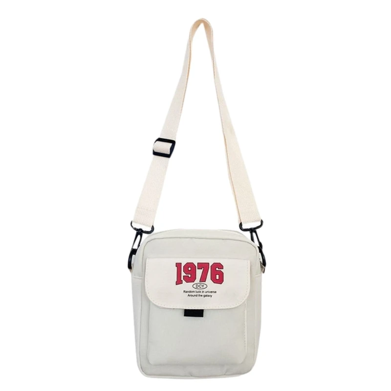 

Crossbody Bags Nylon Shoulder Bag for Girl Boy Teens Travel Carrying Bag Fashion LeisureBag Mini Square Bag Black/White