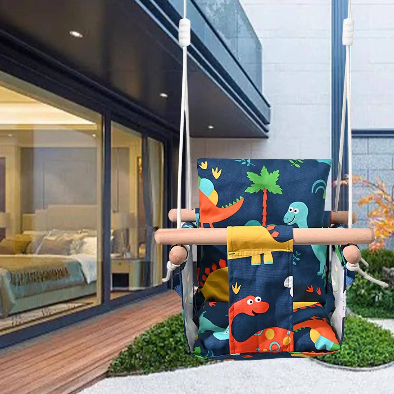 

Baby Hanging Swing Chair Soft Backrest Detachable Hammock Chair for Kindergarten Toy Bedroom Outdoor Indoor Swingset Accessories