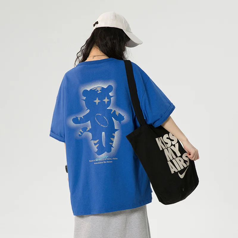 Женская летняя новая Светоотражающая футболка с коротким рукавом женская футболка из чистого хлопка свободное Женская летняя новая Светоотражающая футболка с коротким рукавом женская футболка из чистого хлопка свободное