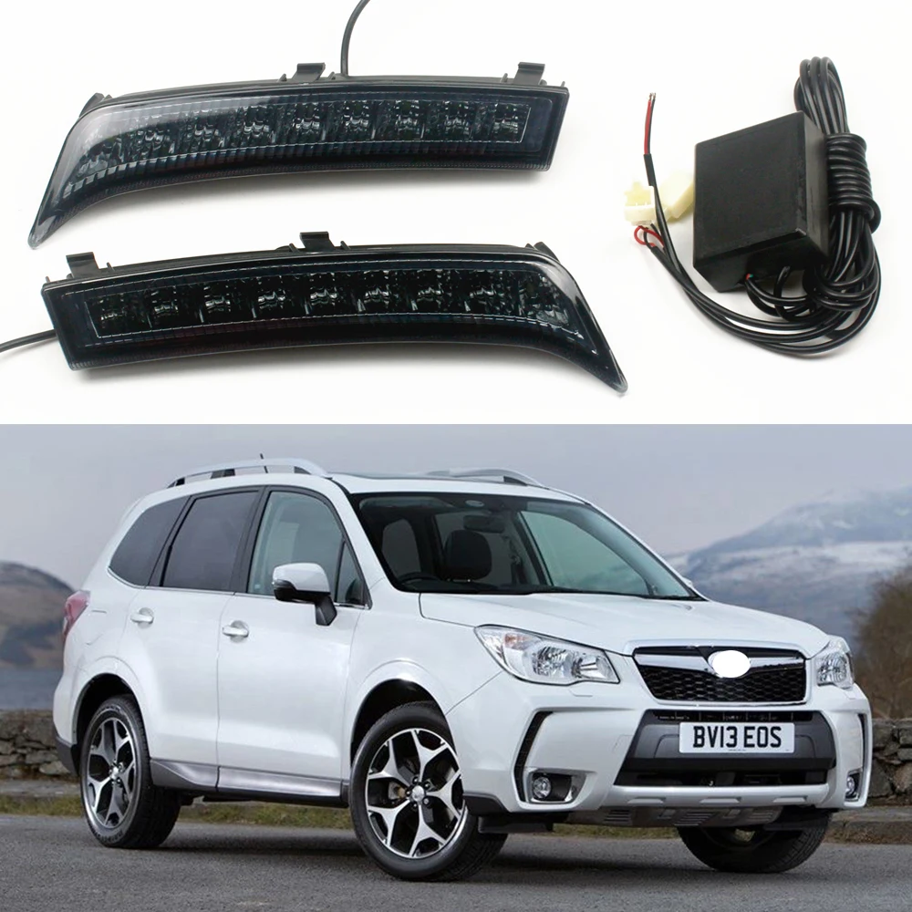 

Светодиодный ные Автомобильные дневные ходосветильник DRL, передние противотуманные фары в сборе, аксессуары для Subaru Forester 2013, 2014, 2015, 2016, 2017, 2018