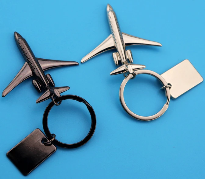 3D металлический брелок в виде самолета креативная модель для ключей
