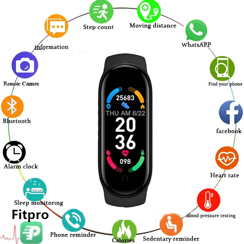 

Brand New Style M6 Magnetic Bluetooth Smart Bracelet Sports Electronic Heart Rate Blood Pressure Blood Oxygen Monitoring
