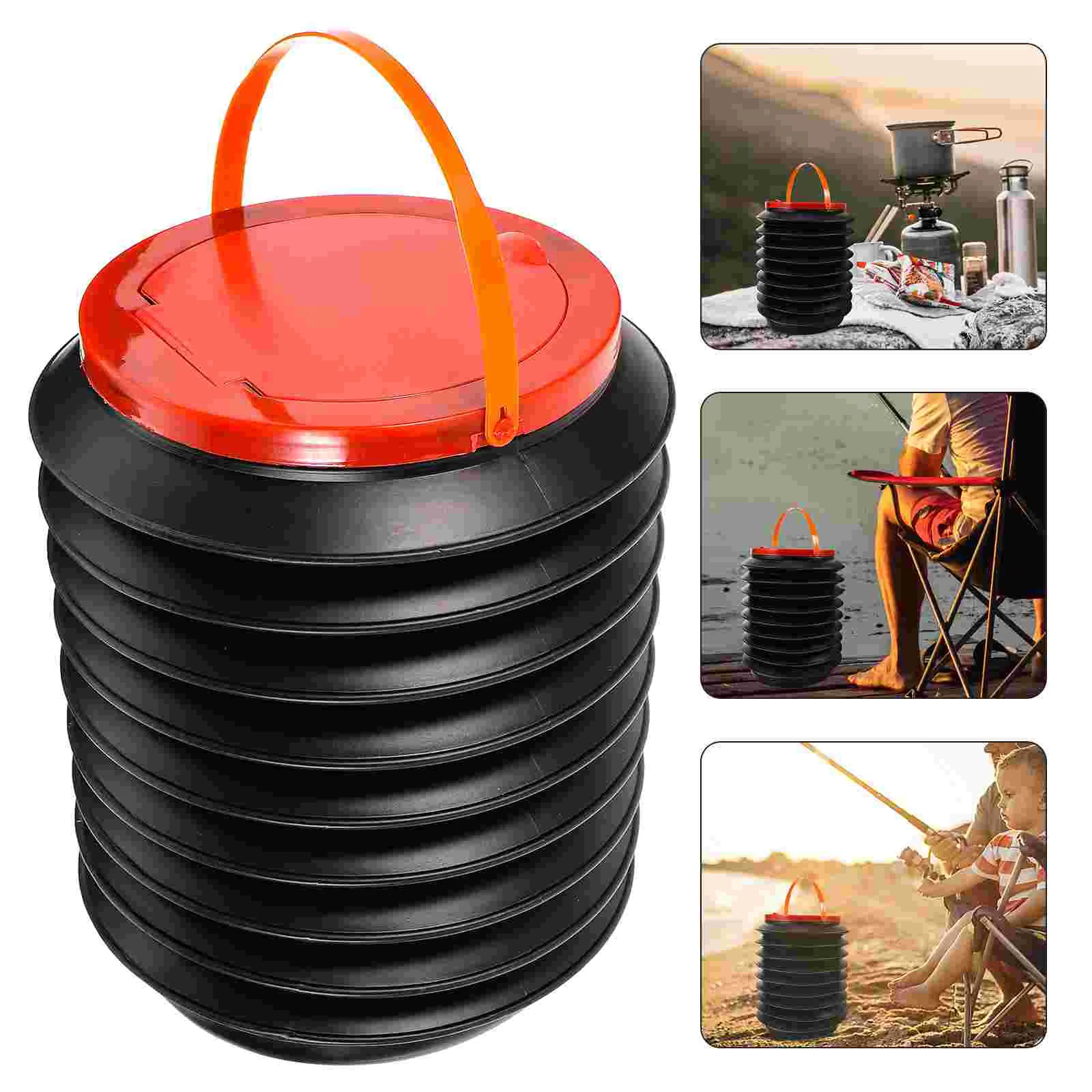 

Folding Trash Can Emergency Water Storage Outdoor Bucket Bag Car Washing Camping Plastic Holder Container