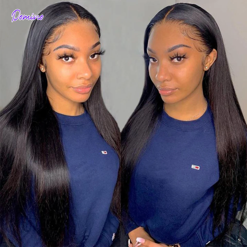 Straight 13X4 Lace Front Human Hair Wig Transparent Lace Frontal Human Hair Wig Brazilian Remy 4x4 Closure Wig For Black Women