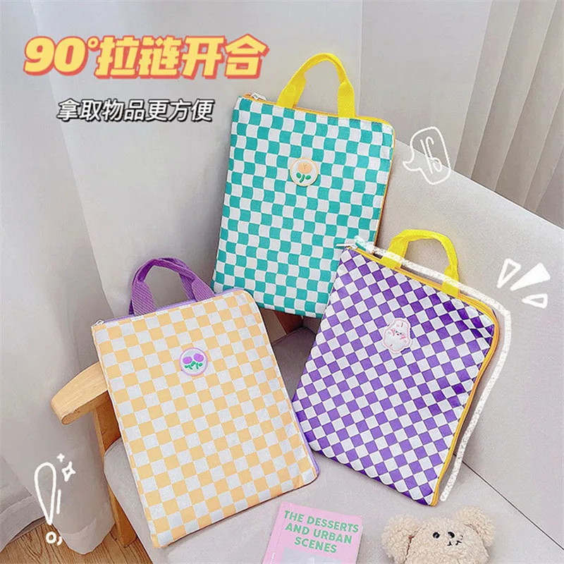 Новая папка для документов А4 сумка ноутбука 2022 Ins шахматный деловой портфель