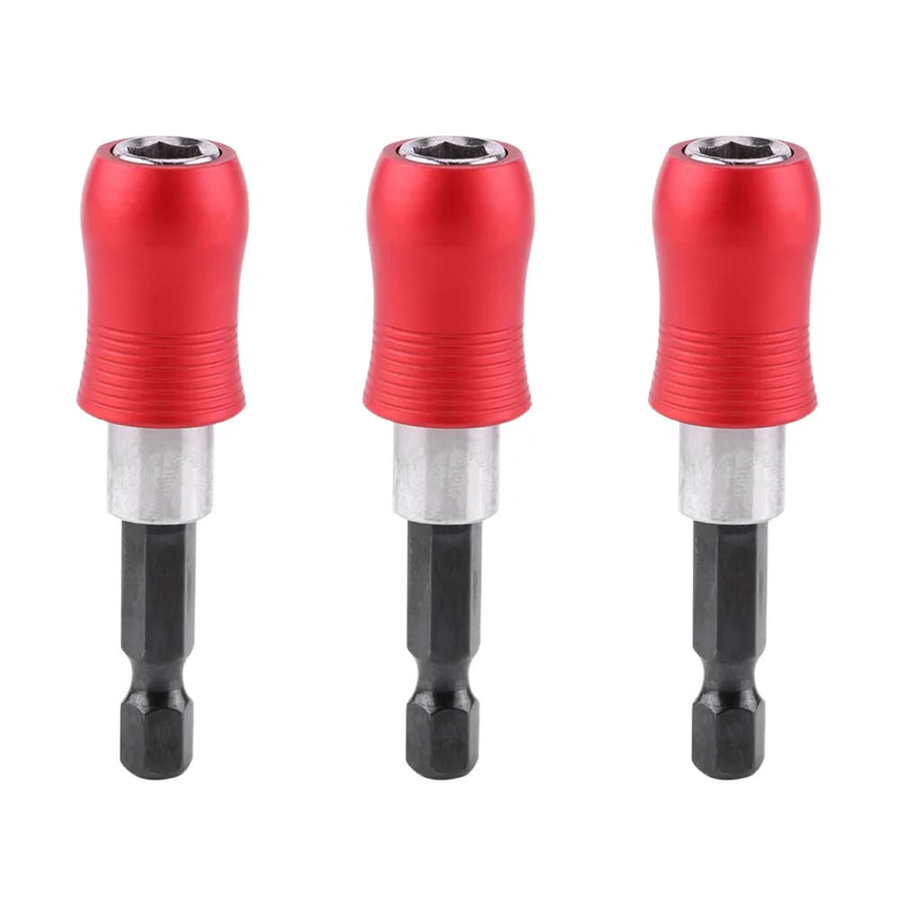 

3pcs Extension Bit Holder 60mm Hex Shank Screwdriver Holder Extension Bar Self Locking Magnetic Automatically Eject Batch Head