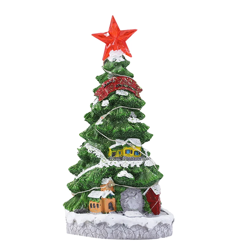 

1pc Resin Luminous Xmas Tree Rotating Musical Christmas Tree Xmas Party Decor