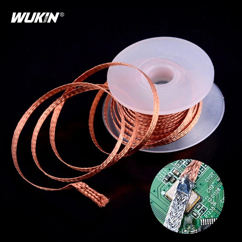 

1.5M/Pc Width 1mm-4mm Desoldering Braid Welding Solder Removal Soldering Wick Tin Welding Wire Lead Cord Flux Repair Tool