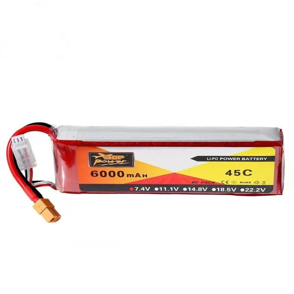 

2023upgrade 6000mAh2S 7.4V45C high power and large capacity rechargeable battery is applicable to RC UAV yacht RC car water gun