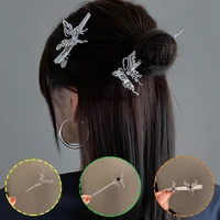 fashion butterfly hair sticks for women shell hair clip pins minimalist u shape girls hairpins hair bun maker headwear