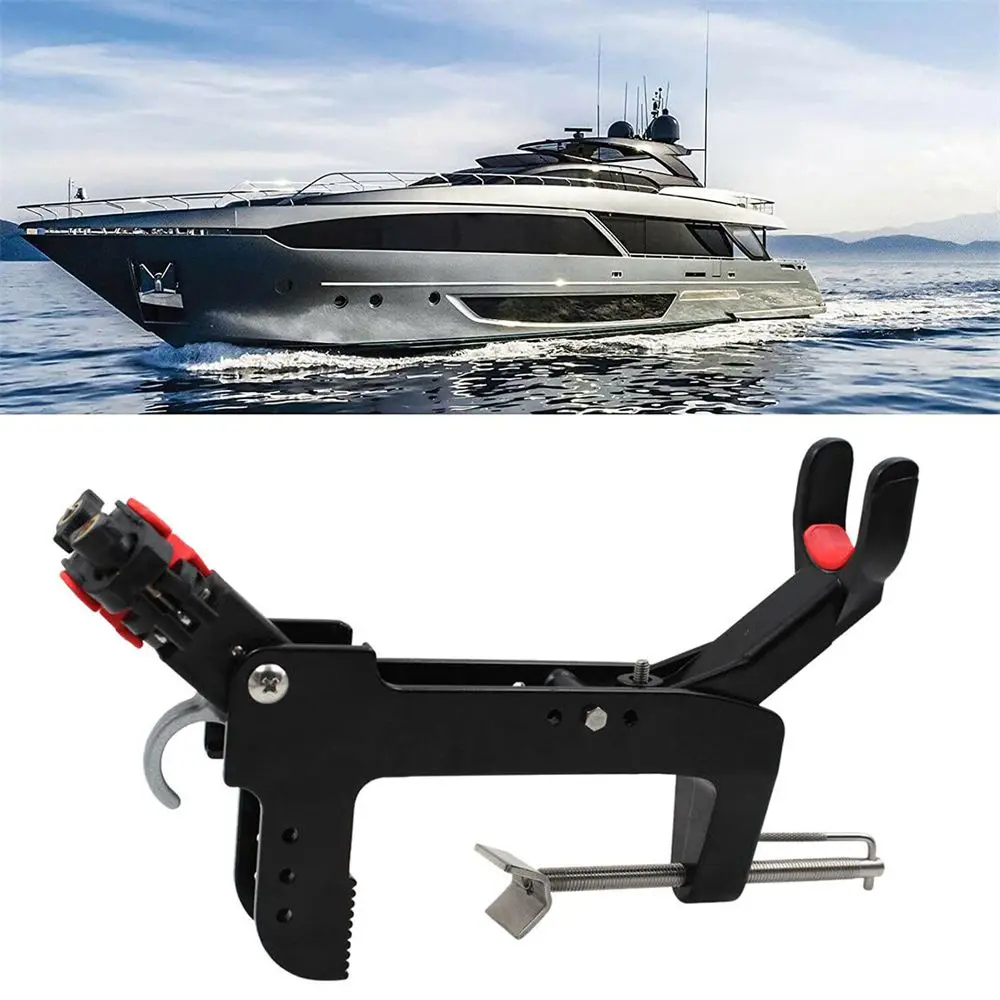 

New Canoe Boat Adjustable Aluminum Bracket Kayak Marine Fishing Rod Holder