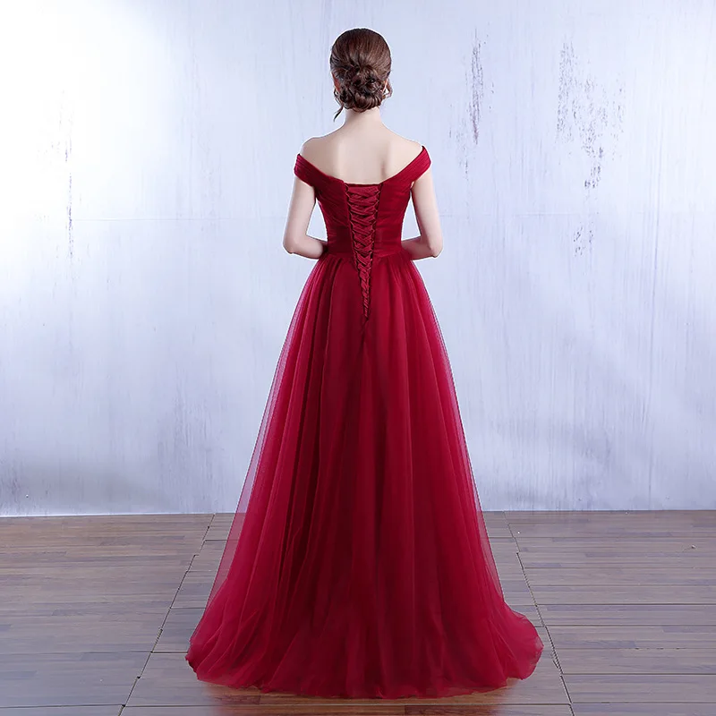 Long Evening Dresses Elegant Off Shoulder Party Dresses Formal Dress Tulle Maxi Dress Prom Gown Wedding Dress For Pregnant Women